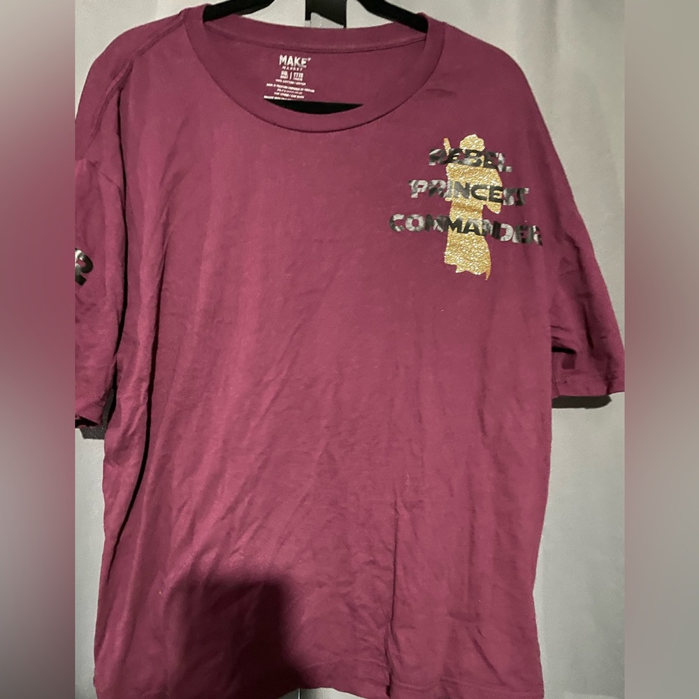 Burgundy Make It shirt with Princess Leia/Star Wars theme.